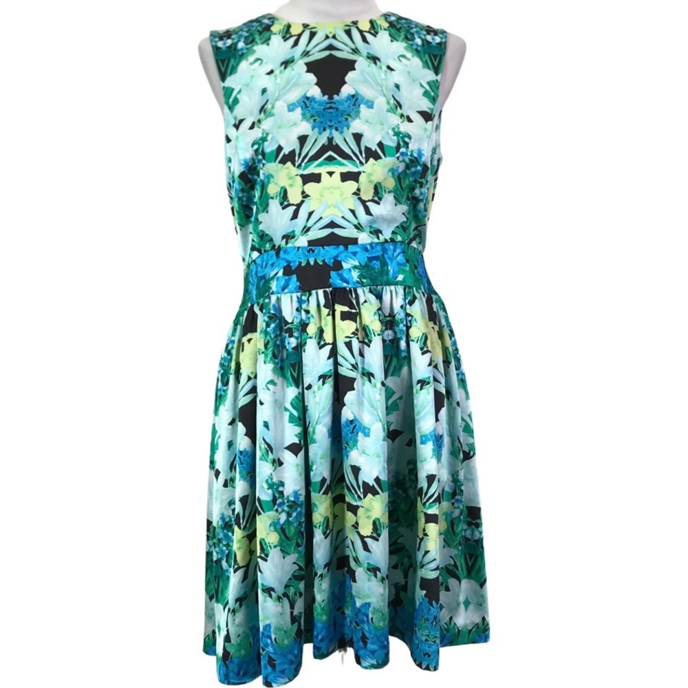 Vince Camuto Desert Horizons Dress Floral Fitn’  Flare Pockets Lined